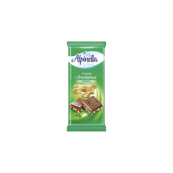 Шоколад Alpinella молочний з арахісом 90 г - 1