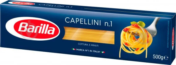 Спагеті barilla Barilla no1 capellini, 500 г (макарони) - 1