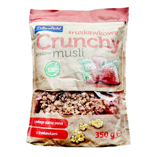Кранчі мюслі Crownfield з полуницею crownfield crunchy 350г - 1