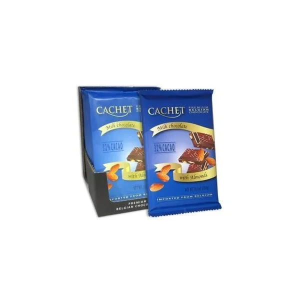 Преміум шоколад Cachet 32% Milk Chocolate with Almonds з мигдалем, 300 г. Бельгія - 1