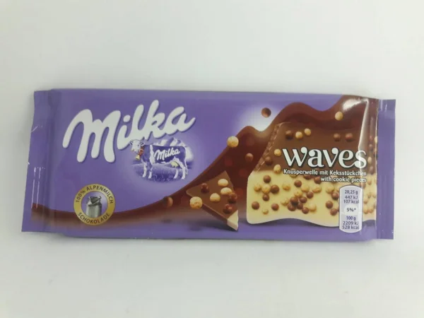 Шоколад milka milka waves cookie з хрусткими кульками.100 грамів - 1