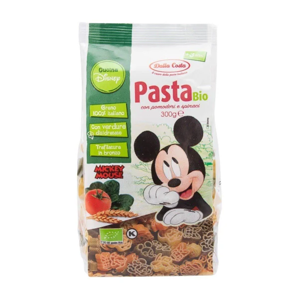 Дитячі макарони Dalla Costa pasta bio dalla costa «мікі маус» з томатом і шпинатом, 300 г. - 1