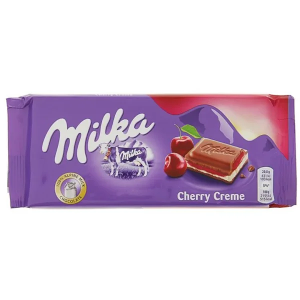 Молочний шоколад milka milka cherry creme 100 г - 1