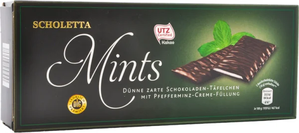 Шоколадні м'ятні Scholetta пластинки scholetta mints, 300 г. - 1